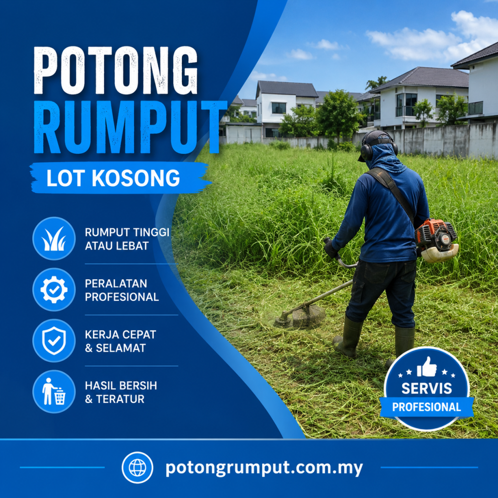 potong rumput lot kosong